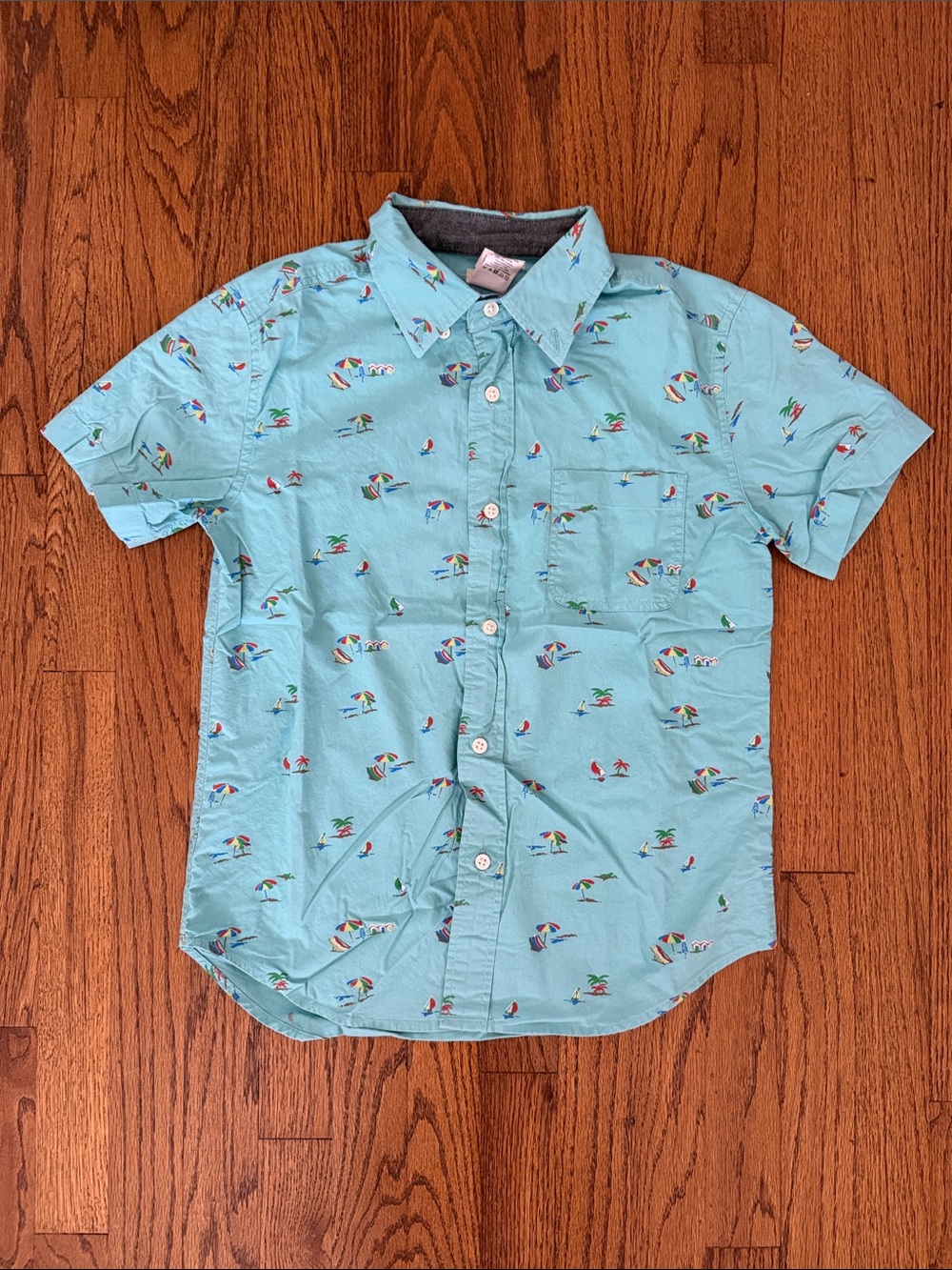 CREWCUTS KIDS SHORT SLEEVE BUTTON-UP SHIRT